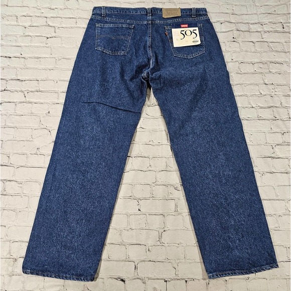 Levis 505 Orange Tab Deadstock USA Vintage Straight Leg Jeans Blue MENS SZ 42X30 - Picture 8 of 13